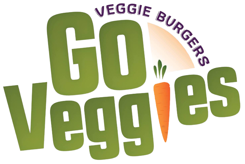 Go-Veggies-Logo Logo for Go Veggies, featuring the text "Go Veggies" in green with a carrot graphic, promoting veggie burgers as a healthy and delicious plant-based option.